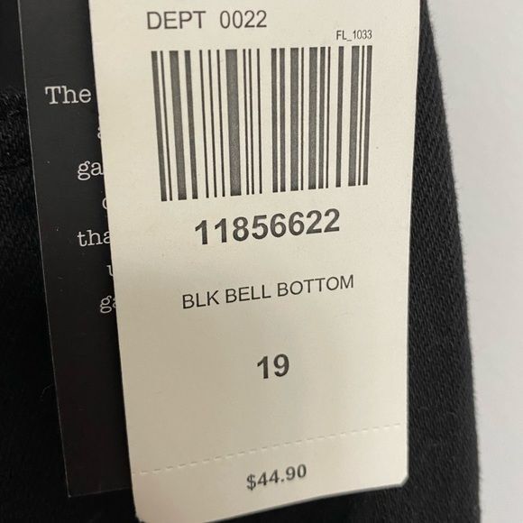 NWT HT Denim Flared Bell Bottom Jeans Size 19 Black Hi-Rise Grunge Y2K Urban - Picture 15 of 16